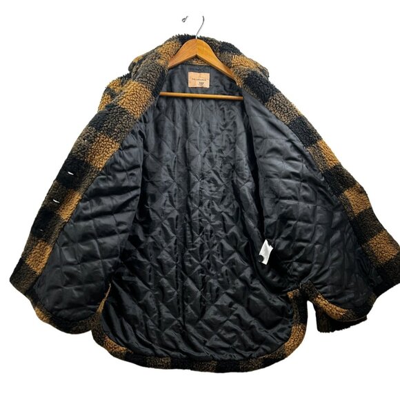 The Andamane Evita Buffalo Plaid Sherpa Jacket Womens XS Oversized Made in Italy - Picture 2 of 10